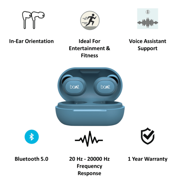 Boat Air dopes 173 Truly Wireless Bluetooth Clone Earbuds - Image 4