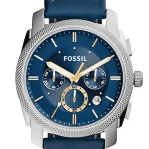 Fossil Men Machine Chronograph Blue clone Dial Leather Watch
