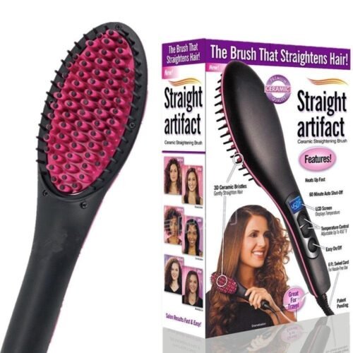 Ceramic Straight Electronic Hair Straightener with Brush
